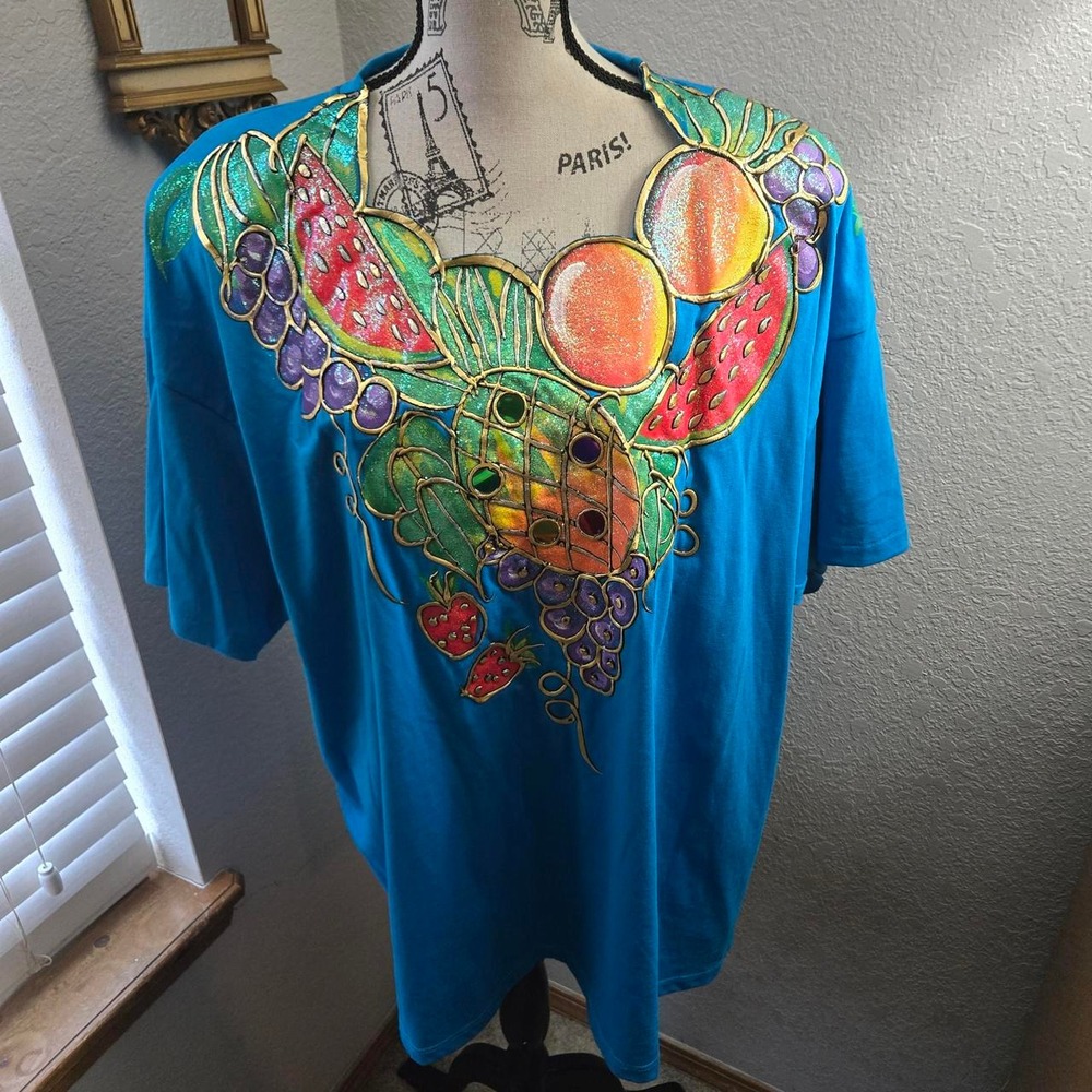 Fruit Applique Vintage  90s Tee